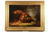 Still Life with Baskets of Peaches and Grapes by Alfred-Arthur Brunel de Neuville, Oil on canvas, sold Jul 2020