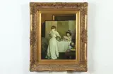 William McGregor Paxton, Tea Time, Oil on panel