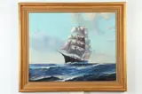 Claude Louis Payzant, Clippers Ships on Open Seas, Oil on canvas