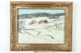 Walter Emerson Baum, Pennsylvania Landscape in Snow, Oil on board
