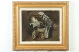 Marcellin Desboutin, La Bonne Et la Voiture D'Enfant, Oil on canvas