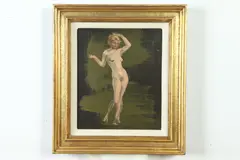 Charles Shepard Chapman, Untitled, WHIMSICAL NUDE, oil on paper mounted on board