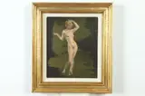 Charles Shepard Chapman, Untitled, WHIMSICAL NUDE, oil on paper mounted on board