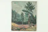 Landscape with Goat by American School, LANDSCAPE WITH GOAT, oil on canvas, offered Jul 2020