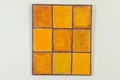 Erwin Lachman, Untitled, SEPTEMBER, dated '86; acrylic on canvas, nine panel grid on canvas
