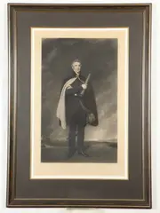 Sir Thomas Lawrence, Field Marshal, Black and white engraving