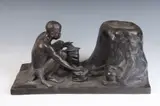 Frederik Johannes Kruger, Home Fires, Bronze - Height: 8 1/2 in. x 18 in