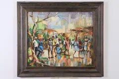 E. Pierre Charles, Haitian Market, Oil on canvas