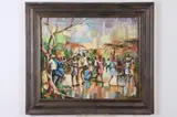 E. Pierre Charles, Haitian Market, Oil on canvas