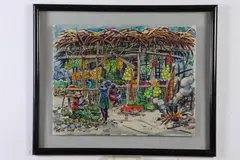Alexander Cooper, Haitian Market Scene, Watercolor