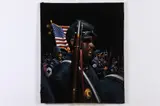 Black Union Soldier by American School, BLACK UNION SOLDIER, oil on black velvet, sold Sep 2020