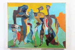 Frank V. Dudley, Abstract Figures, Oil on board