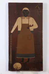 A. Glazier, WOMAN WITH CAT and MAN WITH HOUNDS: TWO WORKS, each signed lower right, Oil on panel
