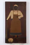 A. Glazier, WOMAN WITH CAT and MAN WITH HOUNDS: TWO WORKS, each signed lower right, Oil on panel