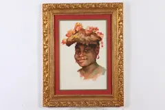 Lesley Jackson, Portrait of Black Woman in Hat, Watercolor