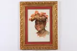 Lesley Jackson, Portrait of Black Woman in Hat, Watercolor