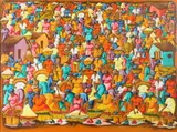Fan Fan, Haitian Village, Oil on canvas