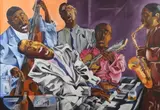 Dingo, Five Jazz Muscians, Oil on canvas
