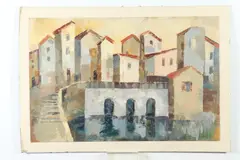 Silvia Vassileva, View of Town, Oil on board
