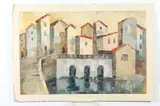 Silvia Vassileva, View of Town, Oil on board