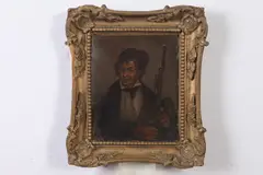 David Wilkie, THE PIPER, identified and titled verso, Oil on board