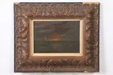 Attributed Ruel P. Tolman, SUNSET OVER WATER and SPRING LANDSCAPE: TWO WORKS, identified on label verso, Oil on panel