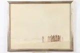 Kenneth Dale Draper, Figures on Shore, Watercolor