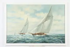 June Nelson, Sailboats, Oil on canvas