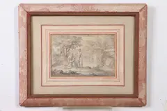 Isaac de Moucheron, Bathers, Black and white etching