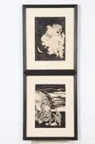 Russian School, Figurative : Two Works, FIGURATIVE : TWO WORKS, pencil and ink drawings