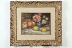 Lucien Boulier, STILL LIFE WITH FRUIT AND FLOWERS and STILL LIFE WITH CITRUS: TWO WORKS, each signed, Oil on masonite