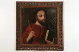 Cuzco School, San Bartolome de Las Casas, SAN BARTOLOME DE LAS CASAS, oil on canvas with hand carved Brazilian frame