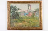 Annie Lovering Perot, Distant Factory, Oil on canvas