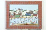 Jim B. McClosky, Skating on Pond, Oil on canvas