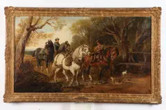 Harden Sidney Melville, Crossing the Stream, Oil on canvas