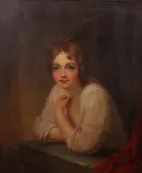 Portrait of Young Woman in Gossamer Gown by Harriet Christina Cany Peale, Oil on canvas, sold Dec 2020