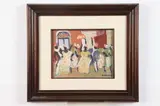 Galloza, Black Figures in Fancy Dress, Oil on board
