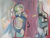 Emery J. Lewis, Abstract Figures, Oil on canvas