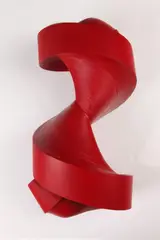 Jae Ko, Untitled (Jk632), 2008, Rolled paper, glue, and red calligraphy ink sculpture