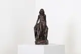 Hamo Thornycroft, Untitled, a bronze study of a nude before a rock