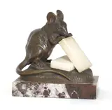 Clovis-Edmond Masson, Clovis Edmond Masson (French, 1838, a bronze and marble mouse