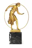 Georges Morin, Georges Morin (German, 1874, 'Hoop Dancer' a gilt-bronze figure of a girl dancing through a hoop