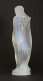 Lucille Sévin, Lucille Sévin (French, 1920, an opalescent glass figure of a nude with flowing hair