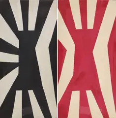 Uemon Ikeda, Untitled, oil on canvas both 145 x 70cm