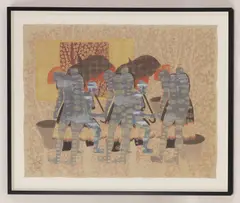 Dinh Thi Tham Poong, Untitled, watercolour and gold on handmade paper 78 x 107cm Born in 1970 in Lai Chau