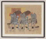 Dinh Thi Tham Poong, Untitled, watercolour and gold on handmade paper 78 x 107cm Born in 1970 in Lai Chau