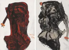 Le Anh Quan, Untitled, mixed media on canvas 89 x 58.5cm and 90 x 60cm
