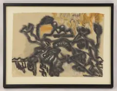 Nguyen Sy Bach, Untitled, watercolour embellished with gold/silver paint 50 x 70cm