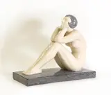 Maurice Guiraud-Rivière, Maurice Guiraud- Rivière (French, 1881, an Art Deco glazed terracotta figure
