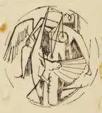 Robert Johnson Washington, Robert Johnson Washington (1913-1997) 'Leda and the Swan'; and a tracing two
